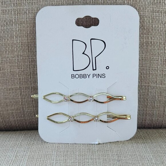 BP. Bobby Pins Hair Pin Gold Tone Metal Pins Hair Accessory set of 2 NWT - Picture 1 of 9